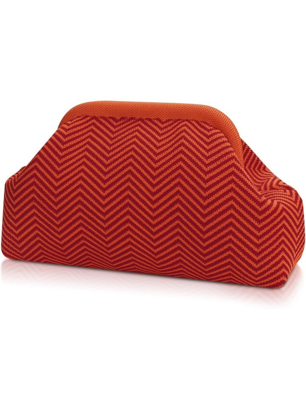 Women's Orange Red Woven Clutch Purse Striped Dumpling Crochet Beach Handbag